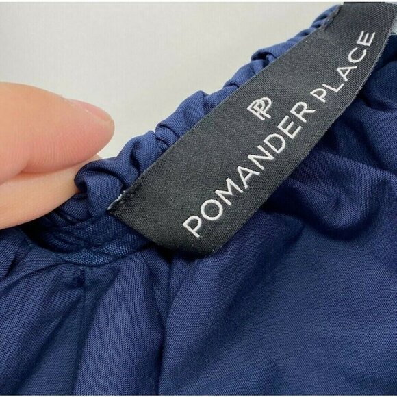 Pomander Place Tuckernuck Navy Blue Ruffle Jo Dress Midi/Maxi Tiered V-Neck XS - Picture 6 of 7